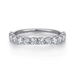 Clearance Gabriel & Co. Sorrento - 14K White Gold Shared Prong Set Diamond Wedding Band - 1 ct