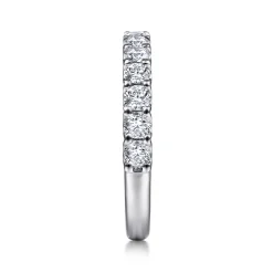Clearance Gabriel & Co. Sorrento - 14K White Gold Shared Prong Set Diamond Wedding Band - 1 ct
