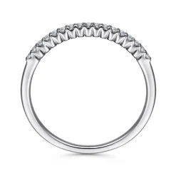 Outlet Gabriel & Co. Sorrento - 14K White Gold Shared Prong Set Diamond Wedding Band - 0.1 ct