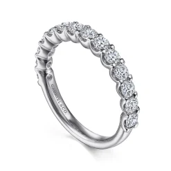 Clearance Gabriel & Co. Sorrento - Platinum Shared Prong Set Diamond Wedding Band - 1 ct