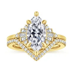 Discount Gabriel & Co. Splendid - 14K Yellow Gold 6 Prong Marquise Shape Diamond Engagement Ring