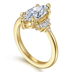 Discount Gabriel & Co. Splendid - 14K Yellow Gold 6 Prong Marquise Shape Diamond Engagement Ring