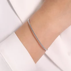Best Gabriel & Co. Split 14K White Gold Beaded Bujukan Bangle