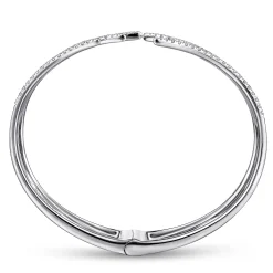 Hot Gabriel & Co. Split 18K White Gold Fan Diamond Bangle