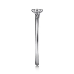 Gabriel & Co. Split 14K White Gold Pave Diamond Heart Ring