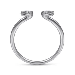 Gabriel & Co. Split 14K White Gold Pave Diamond Heart Ring