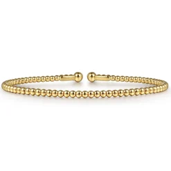 Best Gabriel & Co. Split 14K Yellow Gold Beaded Bujukan Bangle