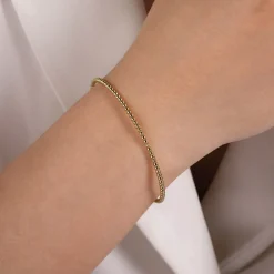 Best Gabriel & Co. Split 14K Yellow Gold Beaded Bujukan Bangle