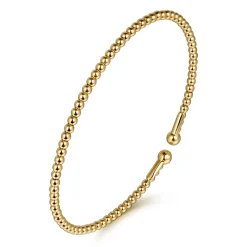 Best Gabriel & Co. Split 14K Yellow Gold Beaded Bujukan Bangle