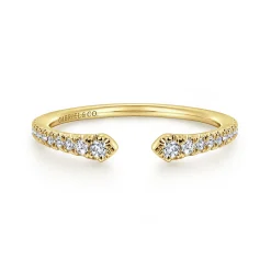 Best Gabriel & Co. Stackable Open Ring 14K Yellow Gold Diamond 0.16ct