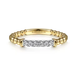 Gabriel & Co. Stackable Ring 14K White and Yellow Gold Diamond 0.11ct Bujukan