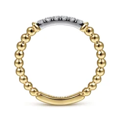 Gabriel & Co. Stackable Ring 14K White and Yellow Gold Diamond 0.11ct Bujukan