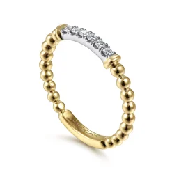 Gabriel & Co. Stackable Ring 14K White and Yellow Gold Diamond 0.11ct Bujukan