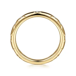 Online Gabriel & Co. Stackable Ring 14K Yellow Gold Blue Diamond 0.15ct Bujukan