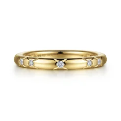 Online Gabriel & Co. Stackable Ring 14K Yellow Gold Blue Diamond 0.15ct Bujukan
