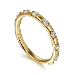 Hot Gabriel & Co. Stackable Ring 14K Yellow Gold Diamond 0.3ct