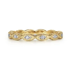 Discount Gabriel & Co. Stackable Ring 14K Yellow Gold Diamond 0.11ct Bujukan