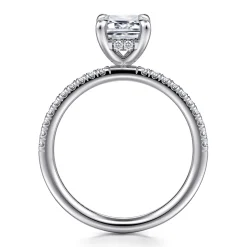 Outlet Gabriel & Co. Stasia - 14K White Gold Emerald Cut Diamond Engagement Ring