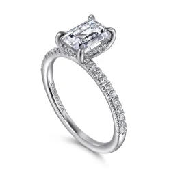 Outlet Gabriel & Co. Stasia - 14K White Gold Emerald Cut Diamond Engagement Ring