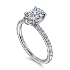 New Gabriel & Co. Stasia - 14K White Gold Pear Shape Diamond Engagement Ring