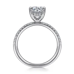 Best Gabriel & Co. Stasia - 14K White Gold Round Cut Diamond Engagement Ring