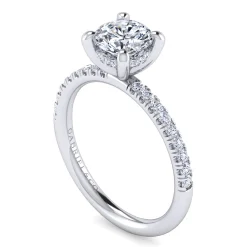 Hot Gabriel & Co. Stasia - 14K White Gold Round Cut Diamond Engagement Ring