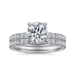 Hot Gabriel & Co. Stasia - 14K White Gold Round Cut Diamond Engagement Ring