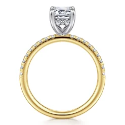 Outlet Gabriel & Co. Stasia - 14K White-Yellow Gold Emerald Cut Diamond Engagement Ring