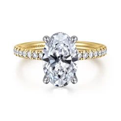 Outlet Gabriel & Co. Stasia - 14K White-Yellow Gold Oval Cut Diamond Engagement Ring