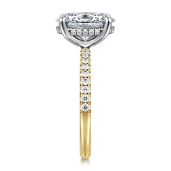 Outlet Gabriel & Co. Stasia - 14K White-Yellow Gold Oval Cut Diamond Engagement Ring