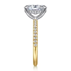 Hot Gabriel & Co. Stasia - 14K White-Yellow Gold Oval Diamond Engagement Ring