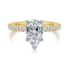 Best Gabriel & Co. Stasia - 14K White-Yellow Gold Pear Shape Diamond Engagement Ring