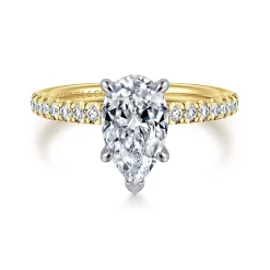 Best Gabriel & Co. Stasia - 14K White-Yellow Gold Pear Shape Diamond Engagement Ring