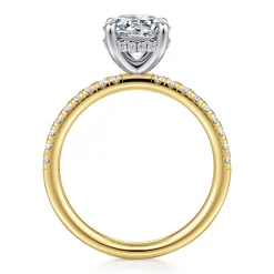 Clearance Gabriel & Co. Stasia - 14K White-Yellow Gold Round Cut Diamond Engagement Ring