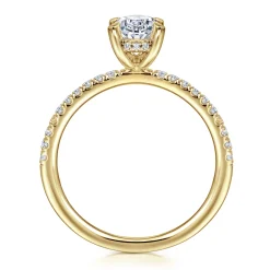 Hot Gabriel & Co. Stasia - 14K Yellow Gold Oval Cut Diamond Engagement Ring