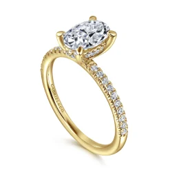 Hot Gabriel & Co. Stasia - 14K Yellow Gold Oval Cut Diamond Engagement Ring