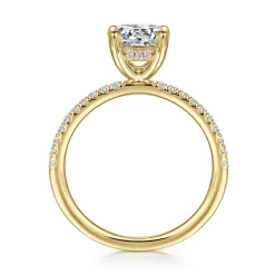 New Gabriel & Co. Stasia - 14K Yellow Gold Round Diamond Engagement Ring