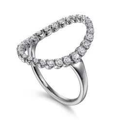 Best Gabriel & Co. Statement Fashion Ring 14K White Gold Diamond 0.5ct