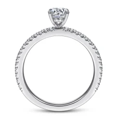 New Gabriel & Co. Stefanie - 14K White Gold Round Diamond Engagement Ring