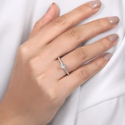 New Gabriel & Co. Stefanie - 14K White Gold Round Diamond Engagement Ring