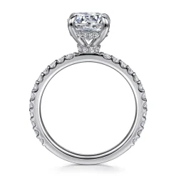 New Gabriel & Co. Stefie - 14K White Gold Round Diamond Engagement Ring