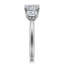 Hot Gabriel & Co. Stephi - 14K White Gold Cushion Cut Three Stone Diamond Engagement Ring