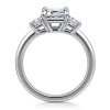Gabriel & Co. Stephi - 14K White Gold Emerald Cut Three Stone Diamond Engagement Ring