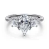Clearance Gabriel & Co. Stephi - 14K White Gold Pear Shape Three Stone Diamond Engagement Ring