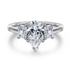 Online Gabriel & Co. Stephi - 14K White Gold Pear Shape Three Stone Diamond Engagement Ring