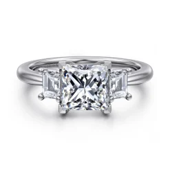 Online Gabriel & Co. Stephi - 14K White Gold Princess Cut Three Stone Diamond Engagement Ring