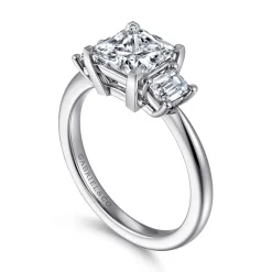 Online Gabriel & Co. Stephi - 14K White Gold Princess Cut Three Stone Diamond Engagement Ring