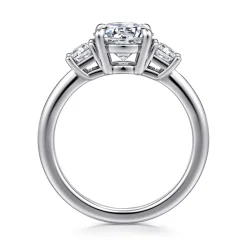 Outlet Gabriel & Co. Stephi - 14K White Gold Round Three Stone Diamond Engagement Ring