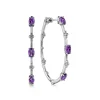 Hot Gabriel & Co. 925 Sterling Silver Amethyst Bujukan Classic 40mm Hoop Earrings