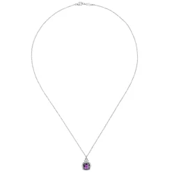 New Gabriel & Co. 925 Sterling Silver Amethyst Pendant Necklace